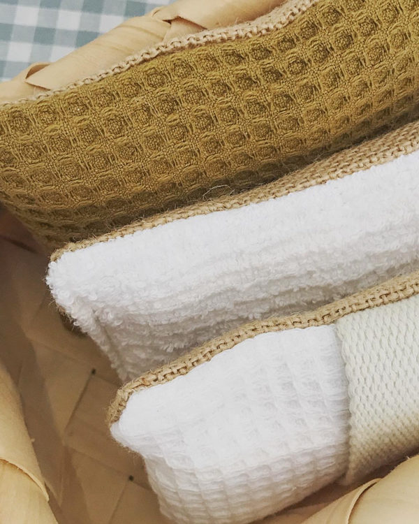 Éponge lavable en jute et tissu nid d'abeille Julie - Maison Durable